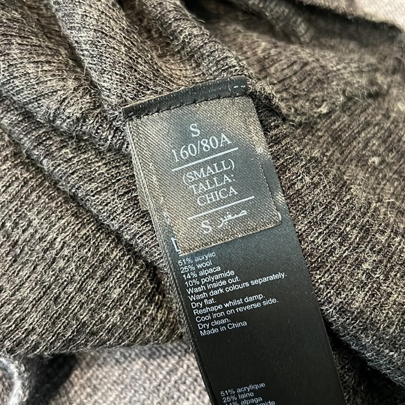 All Saints Dark Gray Kelsey V-Neck Asymmetrical Sweater S - Picture 8 of 8